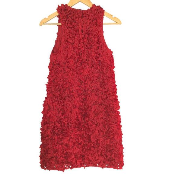 J. Crew Rosette Dress 3D Flower Petal Sleeveless Mini Sheath Deep Ruby Red NWT 4 - Picture 4 of 9